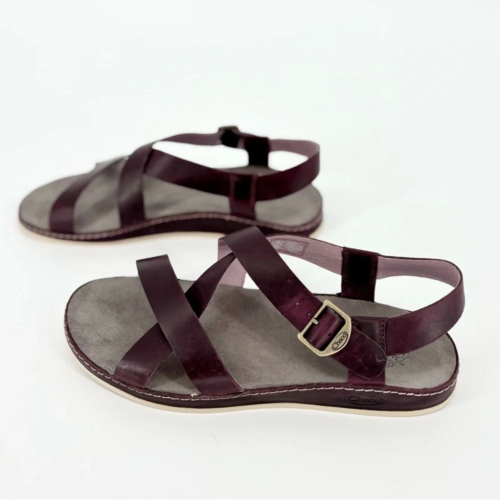 Chaco Leather Wayfarer Classic Z Sandal in Fig - Picture 7 of 15